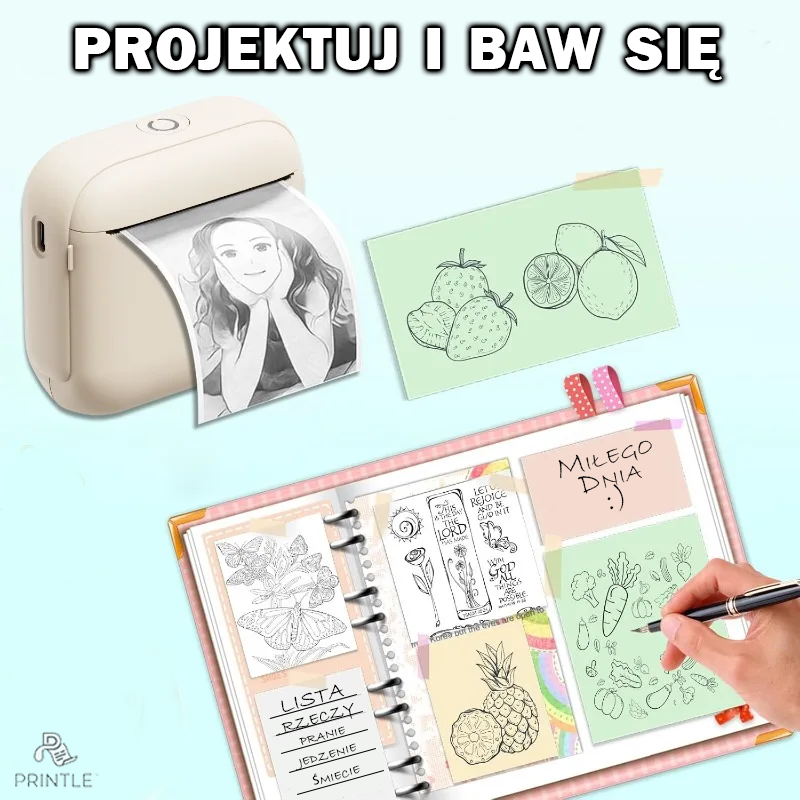 Printle™ Bezatramentowa Drukarka Kieszonkowa